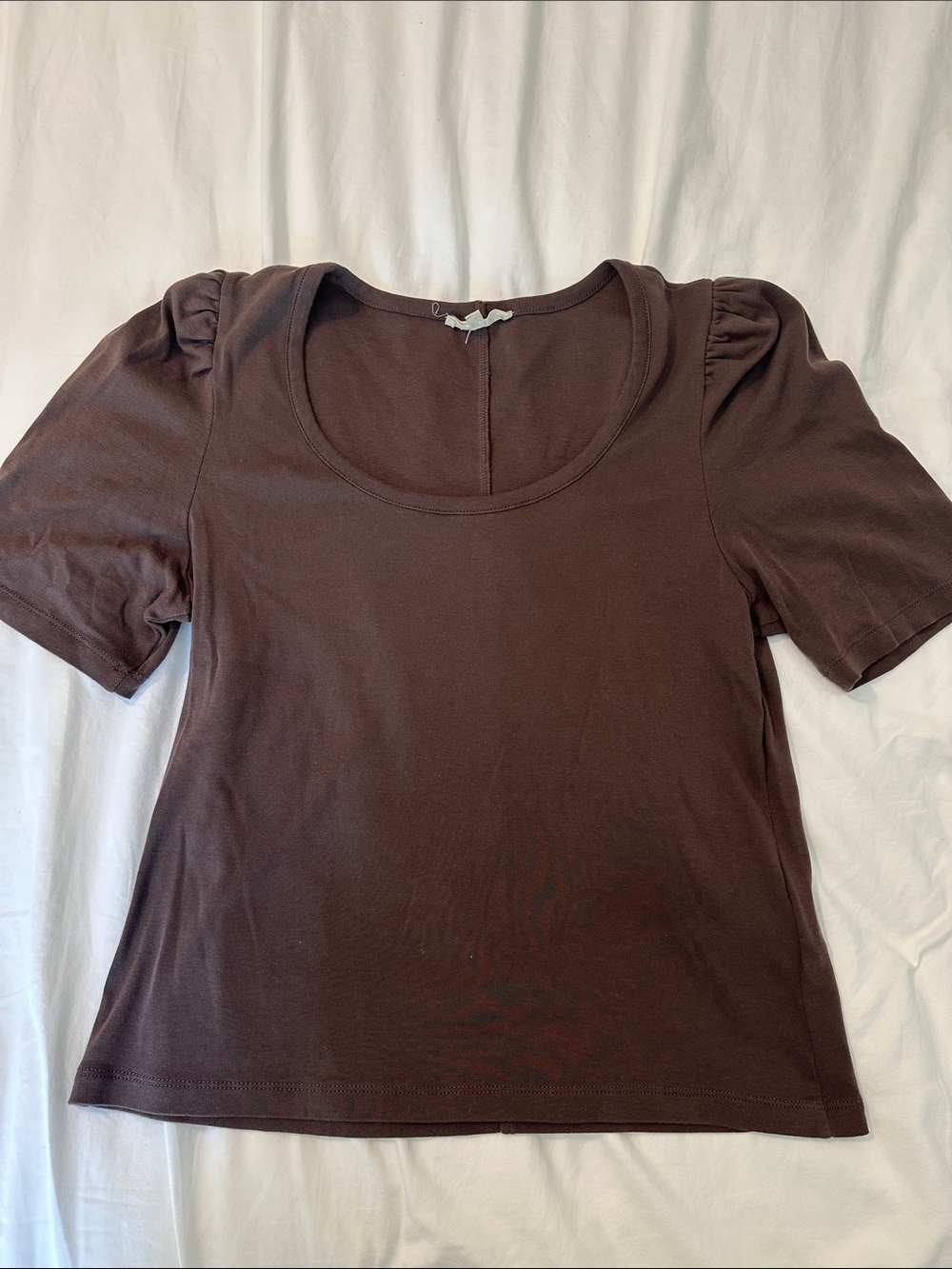 Madewell Women’s Scoop Neck Puff Sleeve Top - Brown